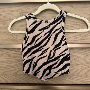 Forever 21 Black and Cream Patterned Top